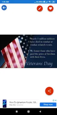 Veterans Day Greeting, Wishes, Quotes, GIF android App screenshot 1