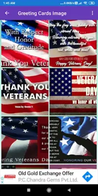 Veterans Day Greeting, Wishes, Quotes, GIF android App screenshot 7